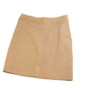 Talbots Women’s Twill A-line Beige Pockets Mini Skirt Fully Lined Size 4P EUC
